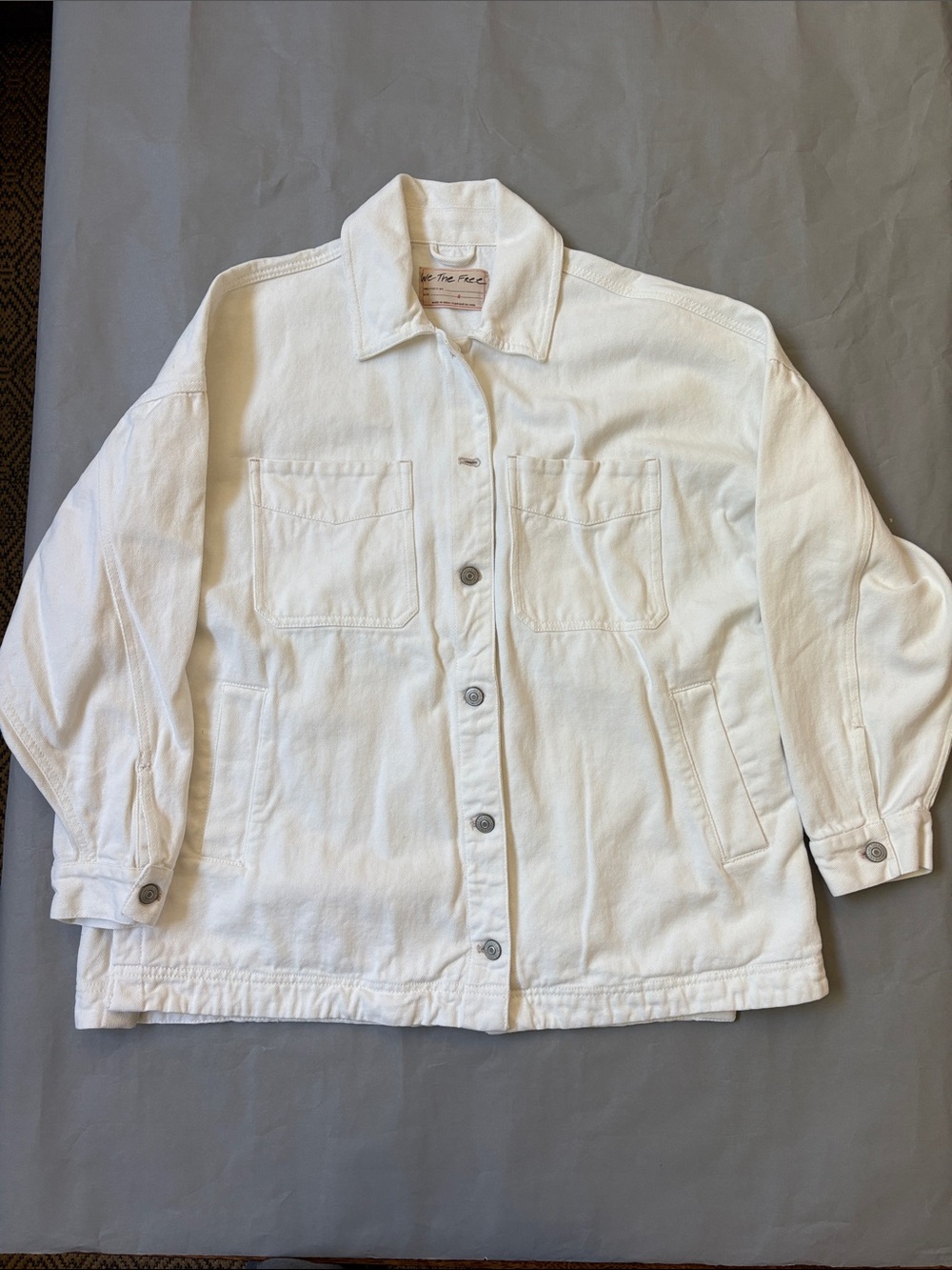 Free People We The Free  Madison City Twill Jacket Small Optic White